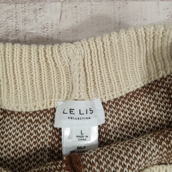 Le Lis Collection Checkered Knit Pull-on Shorts size L - Picture 3 of 7